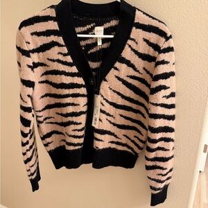 Rebecca Taylor Animal Print Cardigan NEW